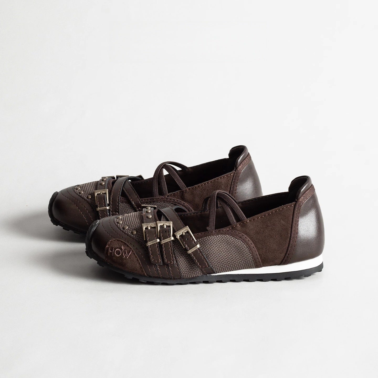 Women's Niche Retro Belt Buckle Sports Mary Jane Flats