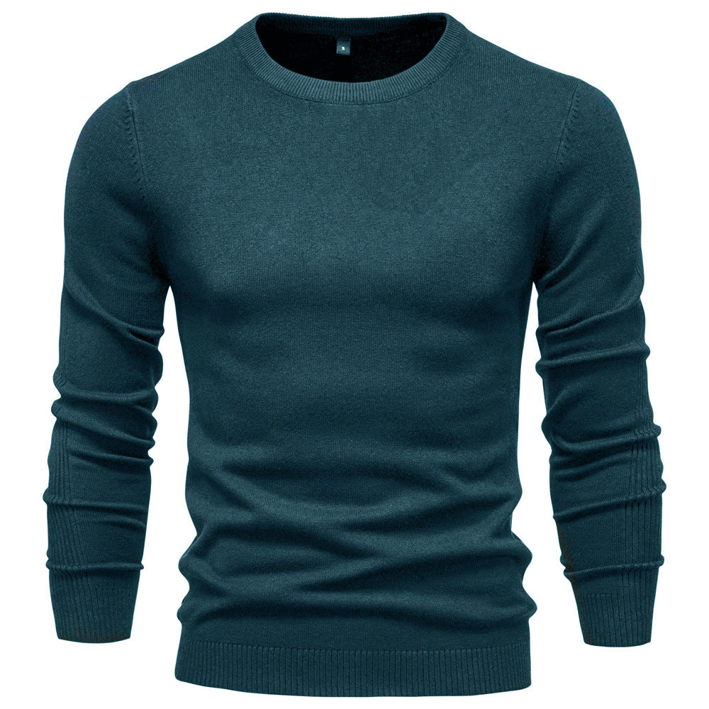10-Color Autumn And Winter Thickened Men's Sweater, Round Neck Slim-Fit Men's Knitwear, Casual Men's Knit Top