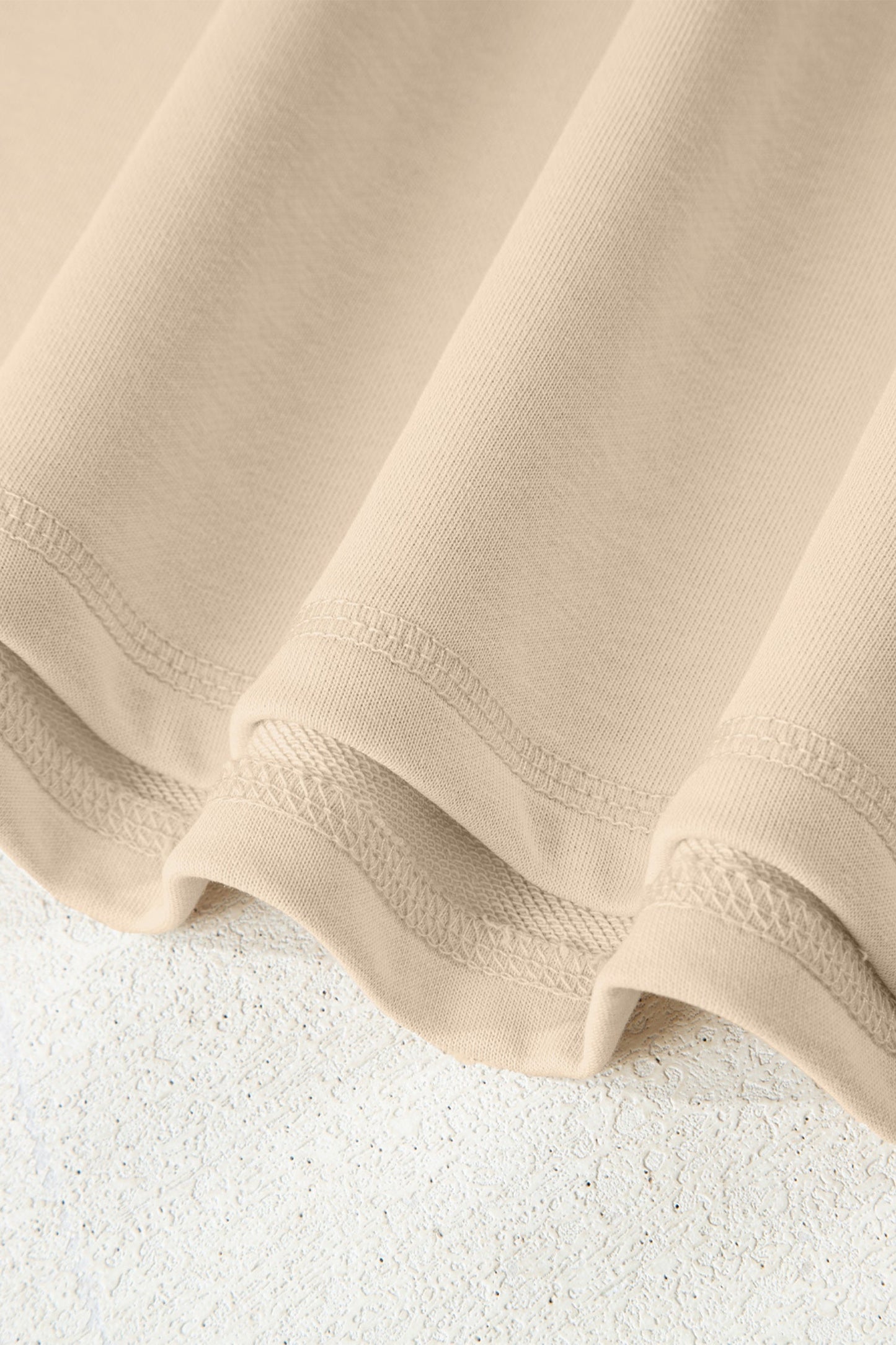 Sudadera holgada patchwork con costura sin rematar color beige liso