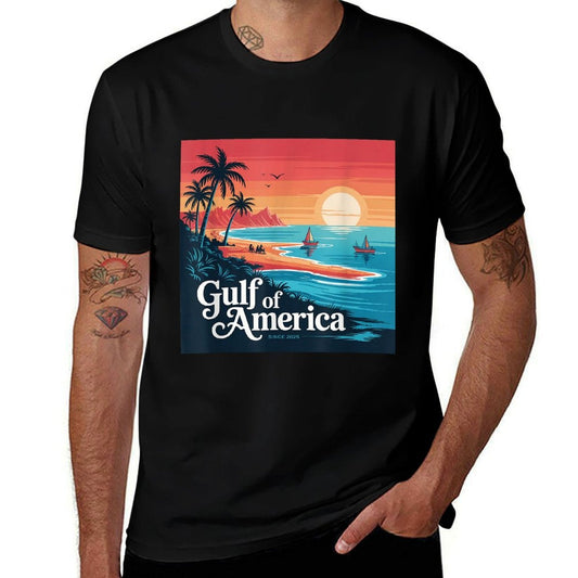 Golfo de Estados Unidos de América Camiseta Versátil Vintage de los Años 70