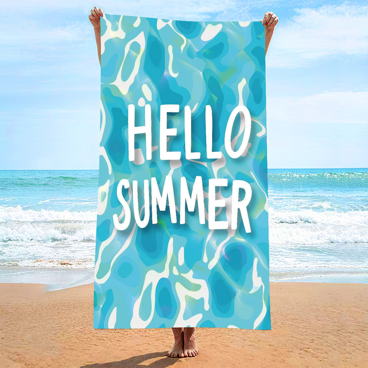 Moisture Absorption Quick-drying And Soft Skin-friendly Double-sided Velvet Beach Towel Polyester Brocade