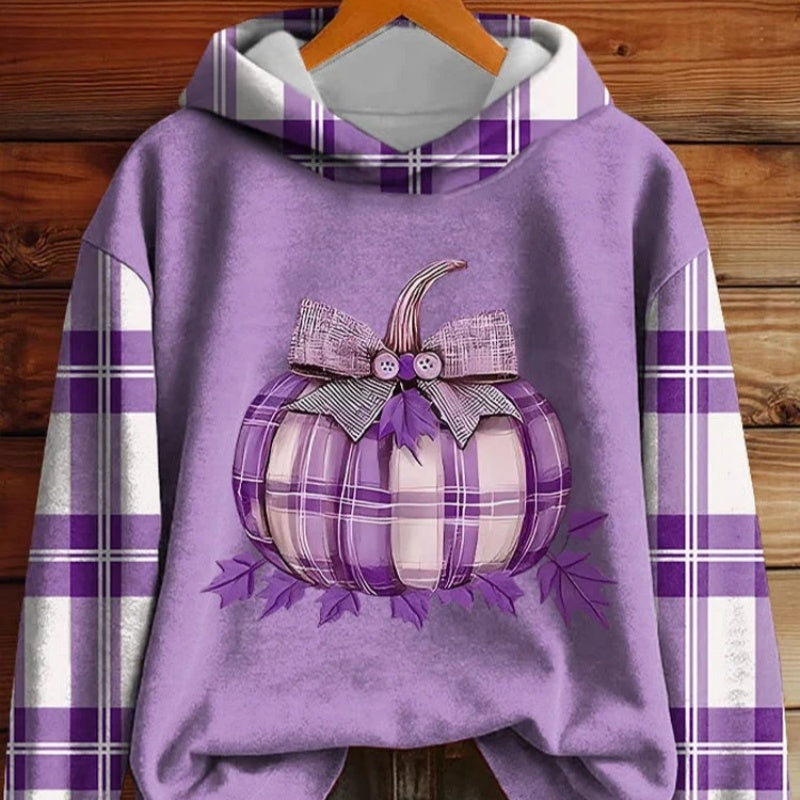 Womens Printed Pullover Long-Sleeve Sweatshirt