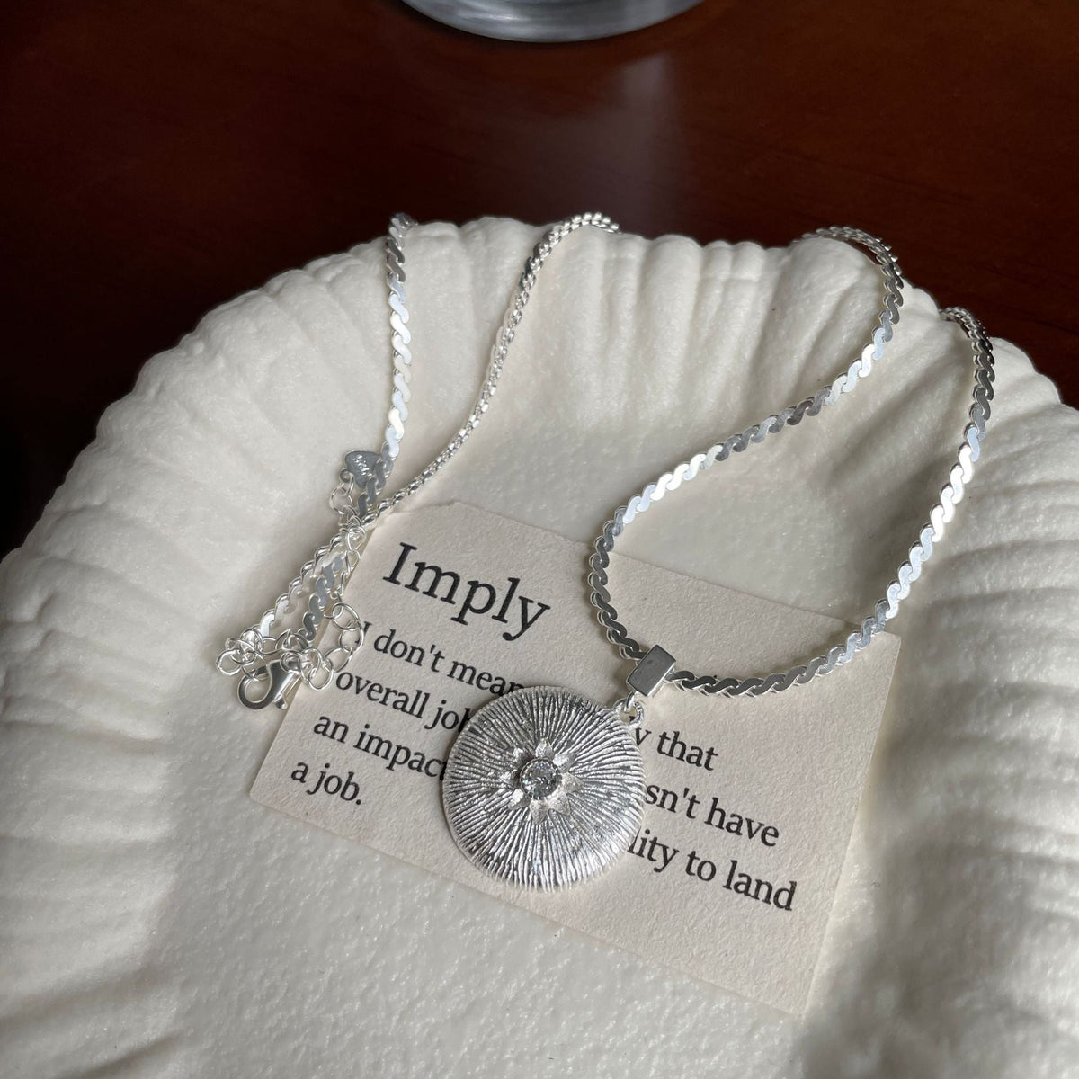 S925 Sterling Silver Zircon Necklace