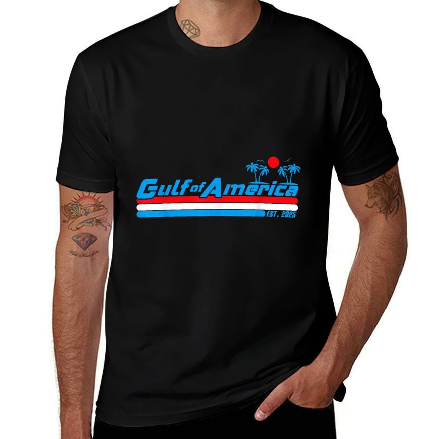 Retro Gulf Of USA America Est 2025 American Gulf Mexico Eco-friendly Material T-Shirt