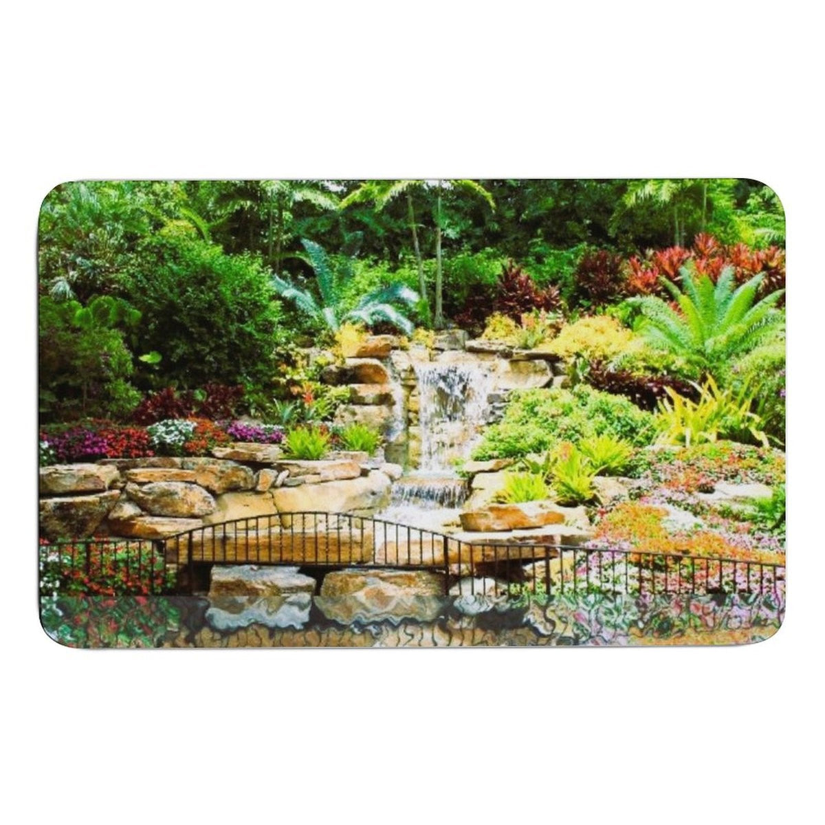 Tropical Waterfall Design Diatomaceous Earth Bath Mat | Ships from USA