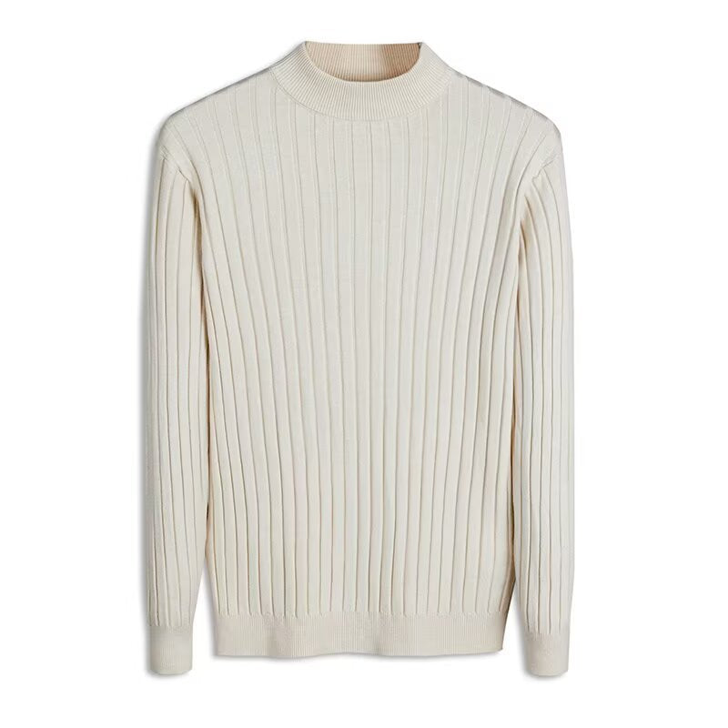 Pullover Textured Mock-neck Sweater For Men