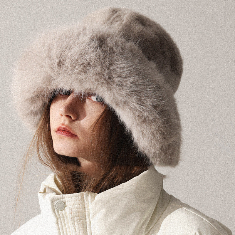 Sombrero de Pescador Peludo Extragrande para Mujer – Gorro de Invierno Estilo Mongol