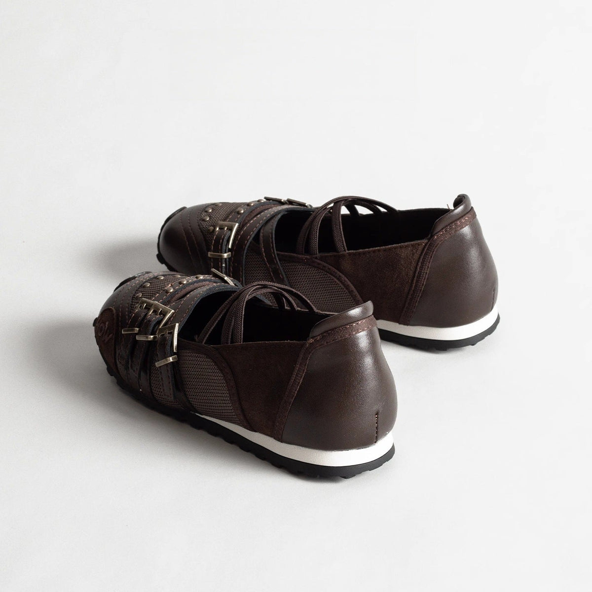 Women's Niche Retro Belt Buckle Sports Mary Jane Flats