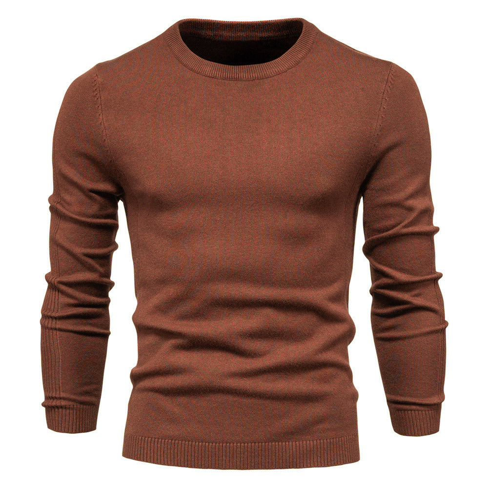 10-Color Autumn And Winter Thickened Men's Sweater, Round Neck Slim-Fit Men's Knitwear, Casual Men's Knit Top