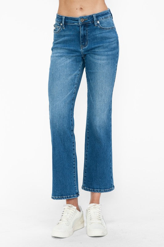 bytos Jeans Tobilleros de Tiro Medio con Bigotes de Gato Completos