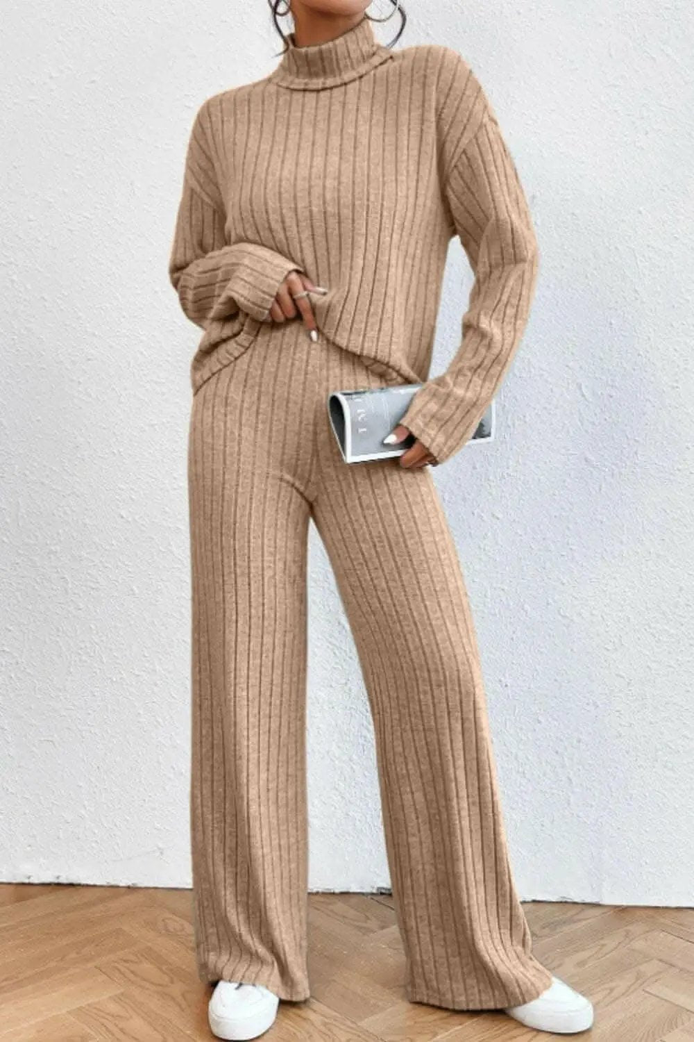 Trendsi Two-Piece Sets - Chic mock neck top & pants set - Premium Quality