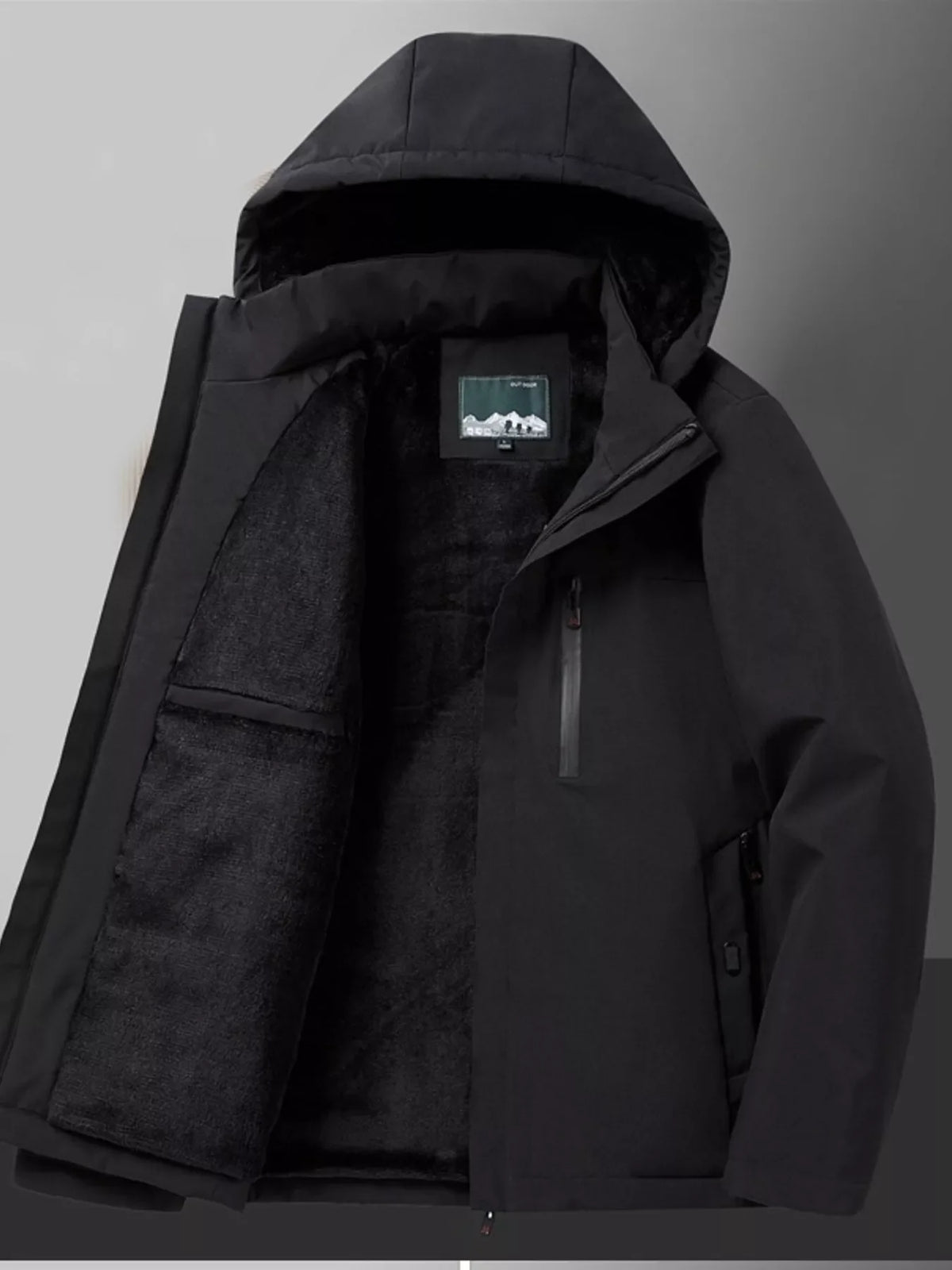Men's Plus Size Warm Fleece Lined Hooded Winter Coat