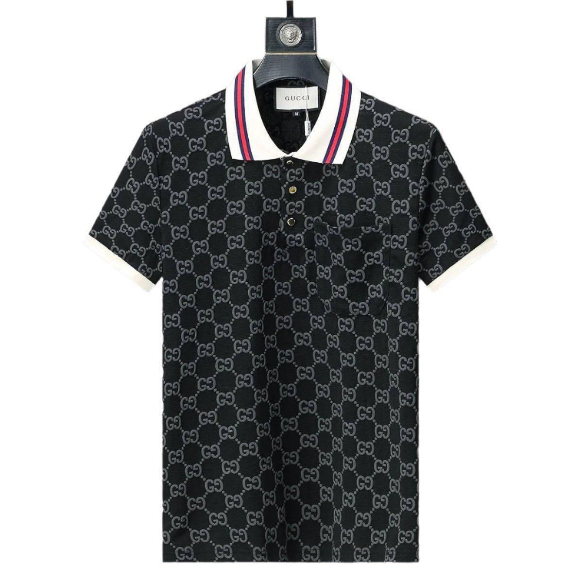 Gucci Black T-shirt with a collar