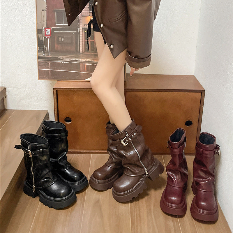 Women's British Style Retro Western Knight Boots