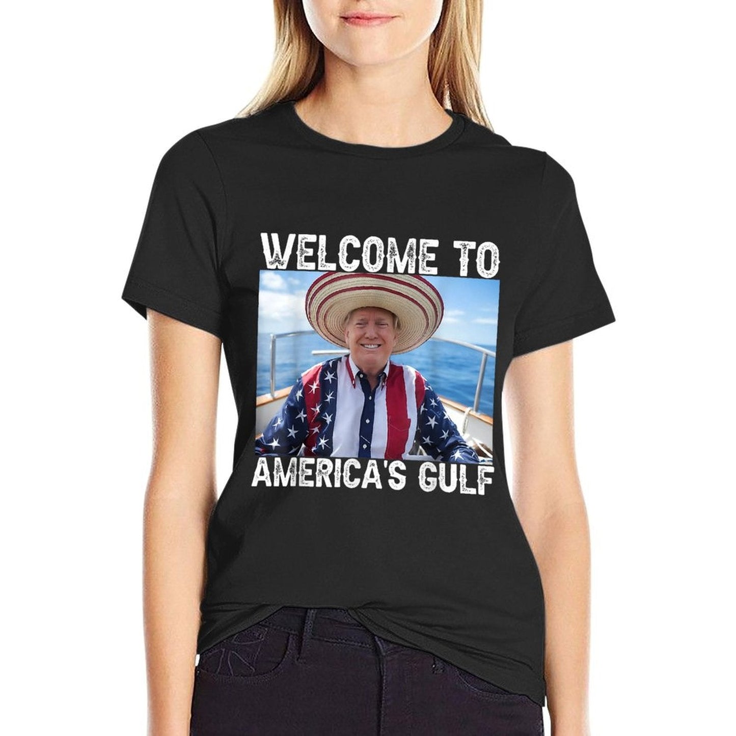 Gulf of USA America Funny USA Flag Moisture-wicking T-Shirt
