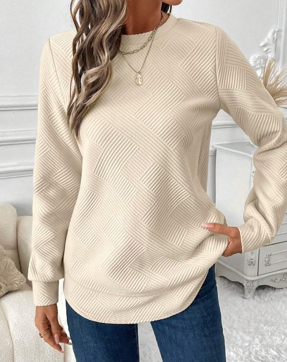 Women's Crew Neck Casual Long Sleeve Shirt See size chart under “more details”