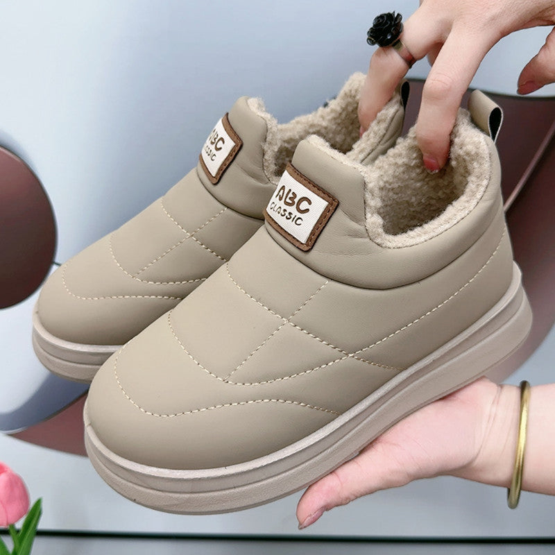 Zapatillas de algodón cálidas resistentes al frío para mujer