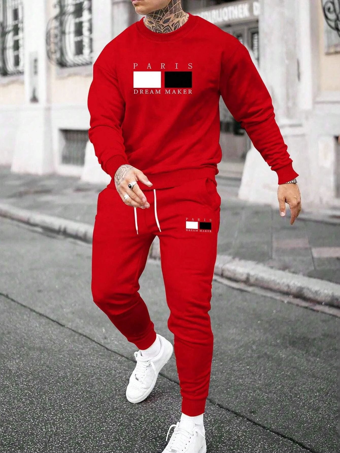Round Neck Sweater Suit For Men