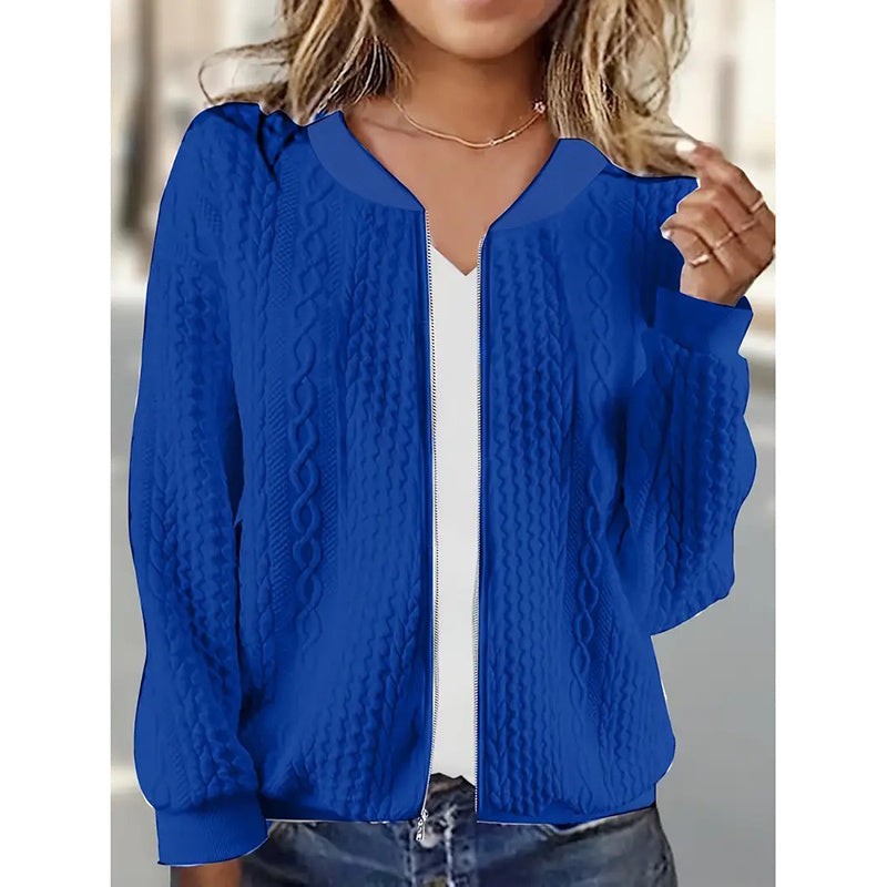 Chaquetas Bomber para Mujer Abrigos Jacquard Lindos Chaquetas Ligeras con Cremallera