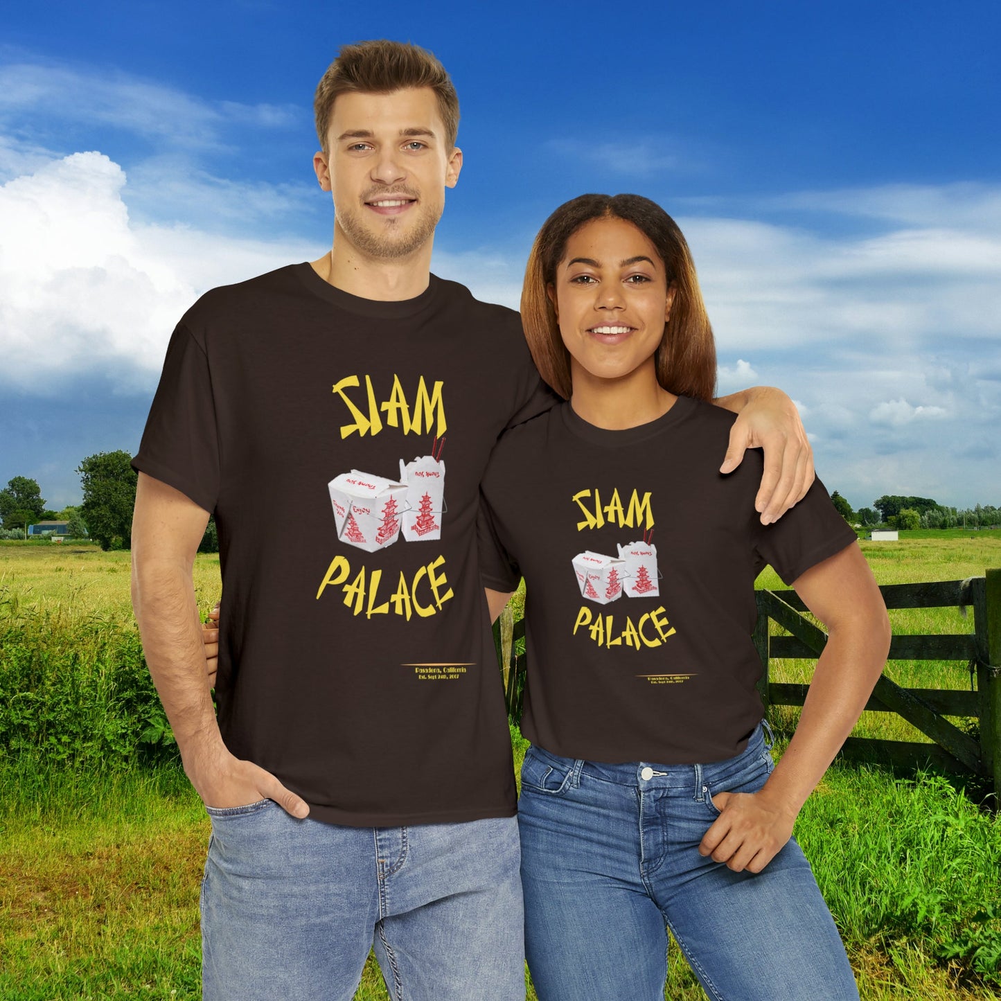 "DirkyThreadz Siam Palace T-Shirt - Bold Takeout Graphic Design in Black Cotton"