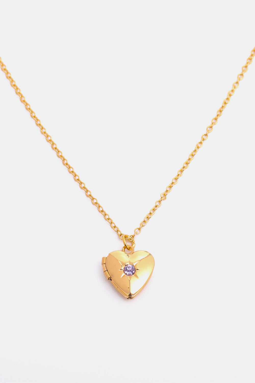 Collar con colgante de circonita en forma de corazón y chapado en oro de 14 quilates