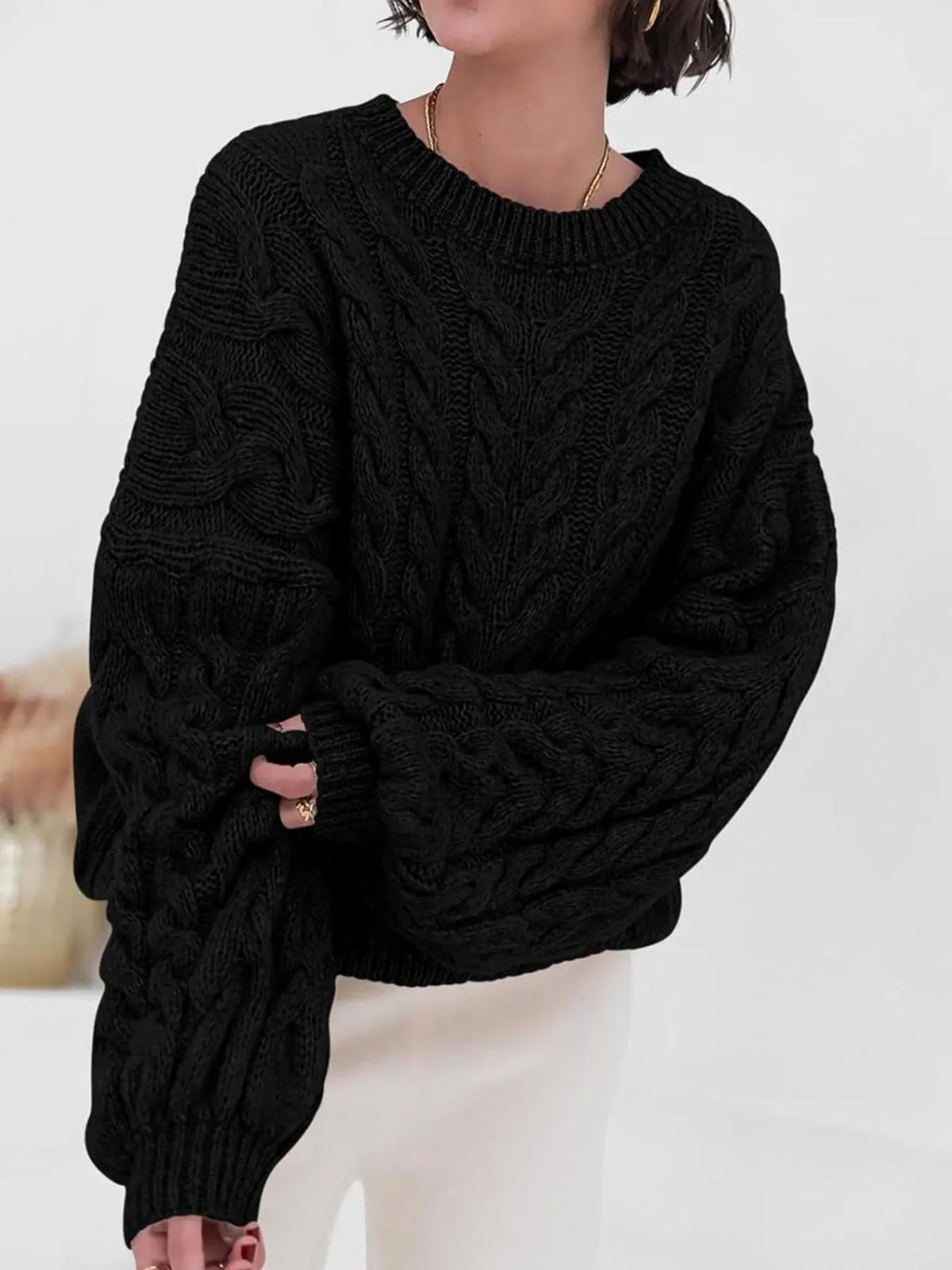 Cable Knit Long Sleeve Sweater