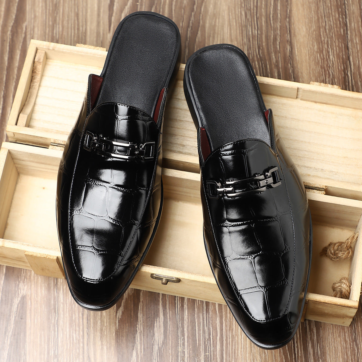 Men's Casual Leather Slippers
