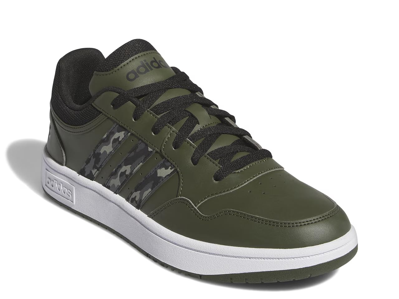 adidas Mens Hoops 3.0 Basketball Sneaker Night Cargo/Black/White 7.5