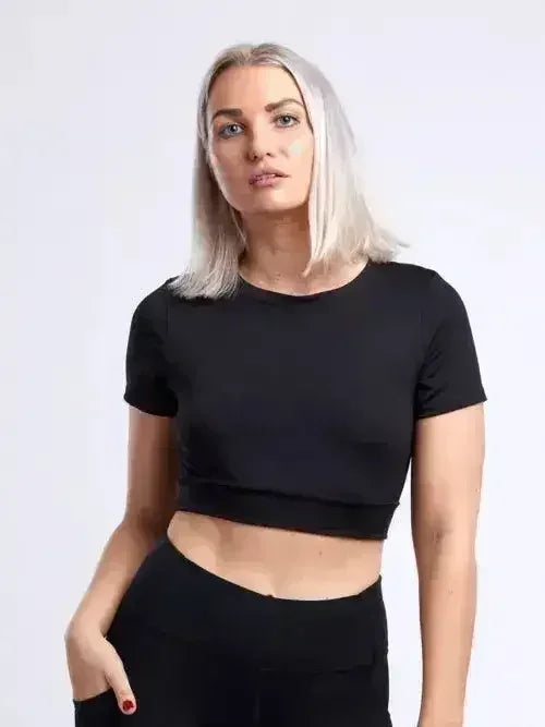 Women's Lightweight Short-Sleeve Crop Top - Workout & Casual