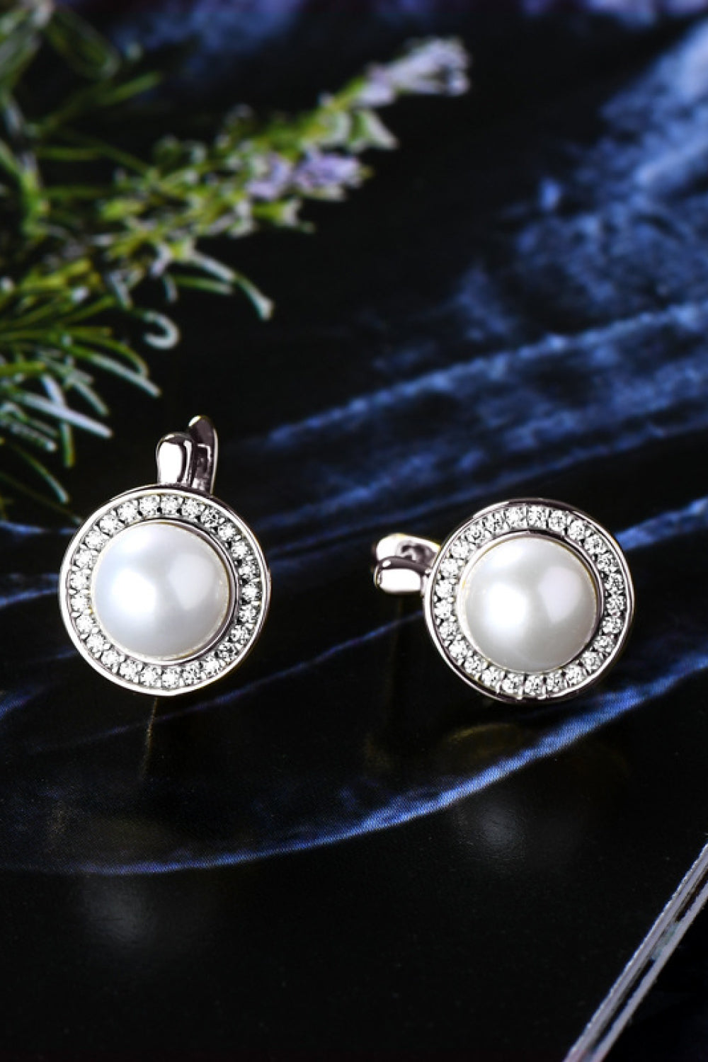 Pendientes de Plata de Ley 925 con Perla y Moissanita