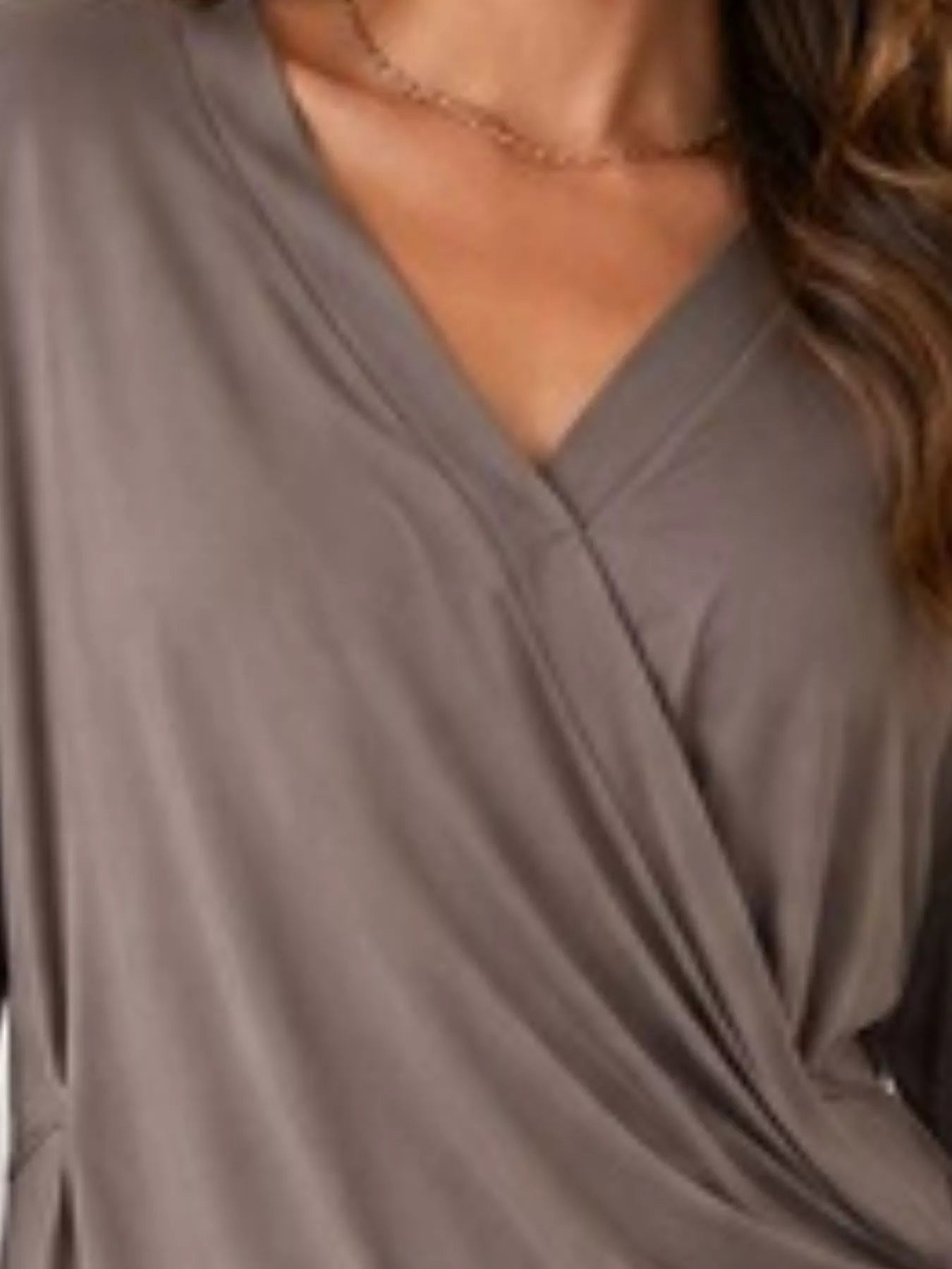 Long Sleeve Wrap T-Shirt with Side Knot Detail