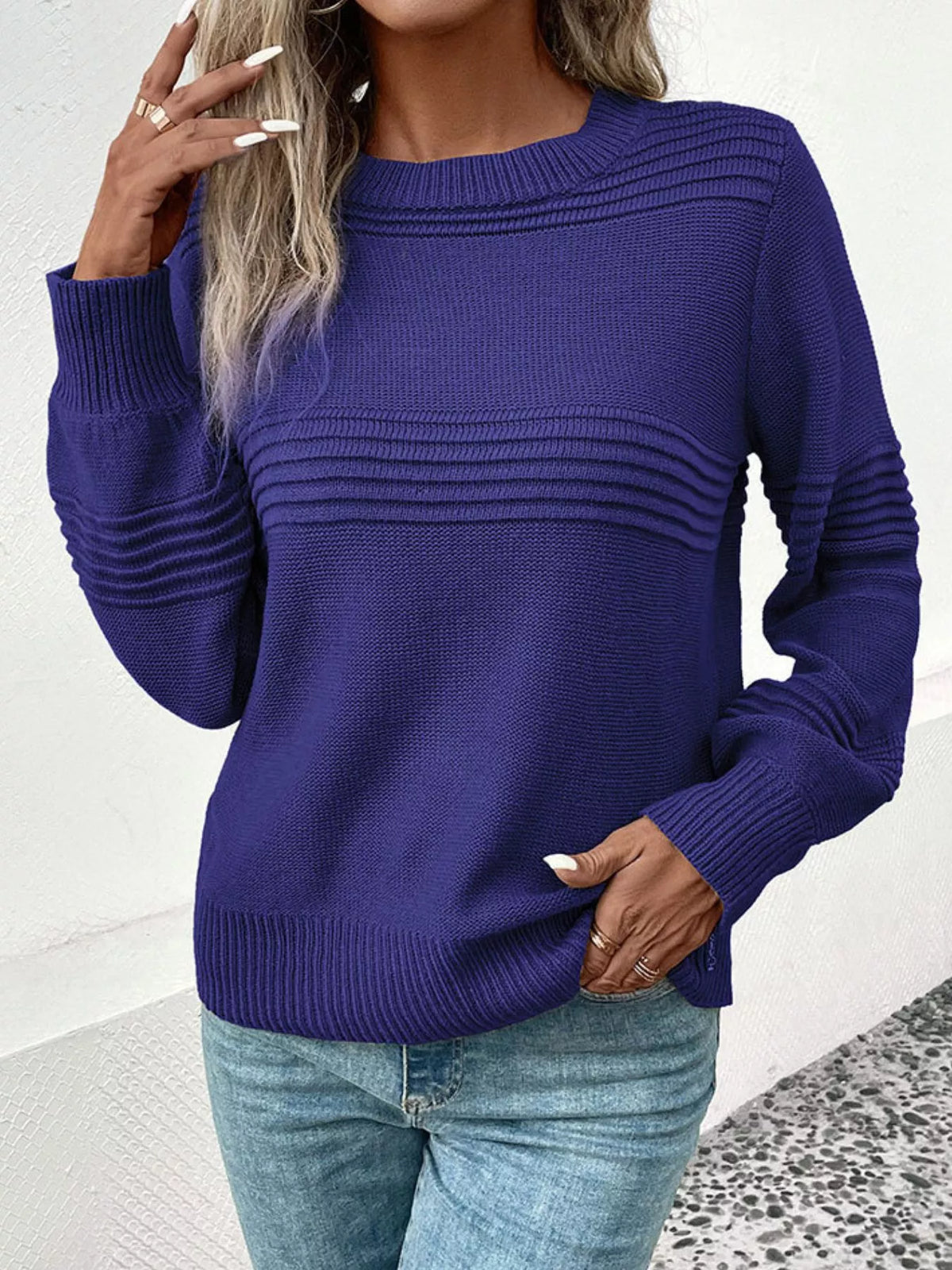 Round Neck Long Sleeve Sweater