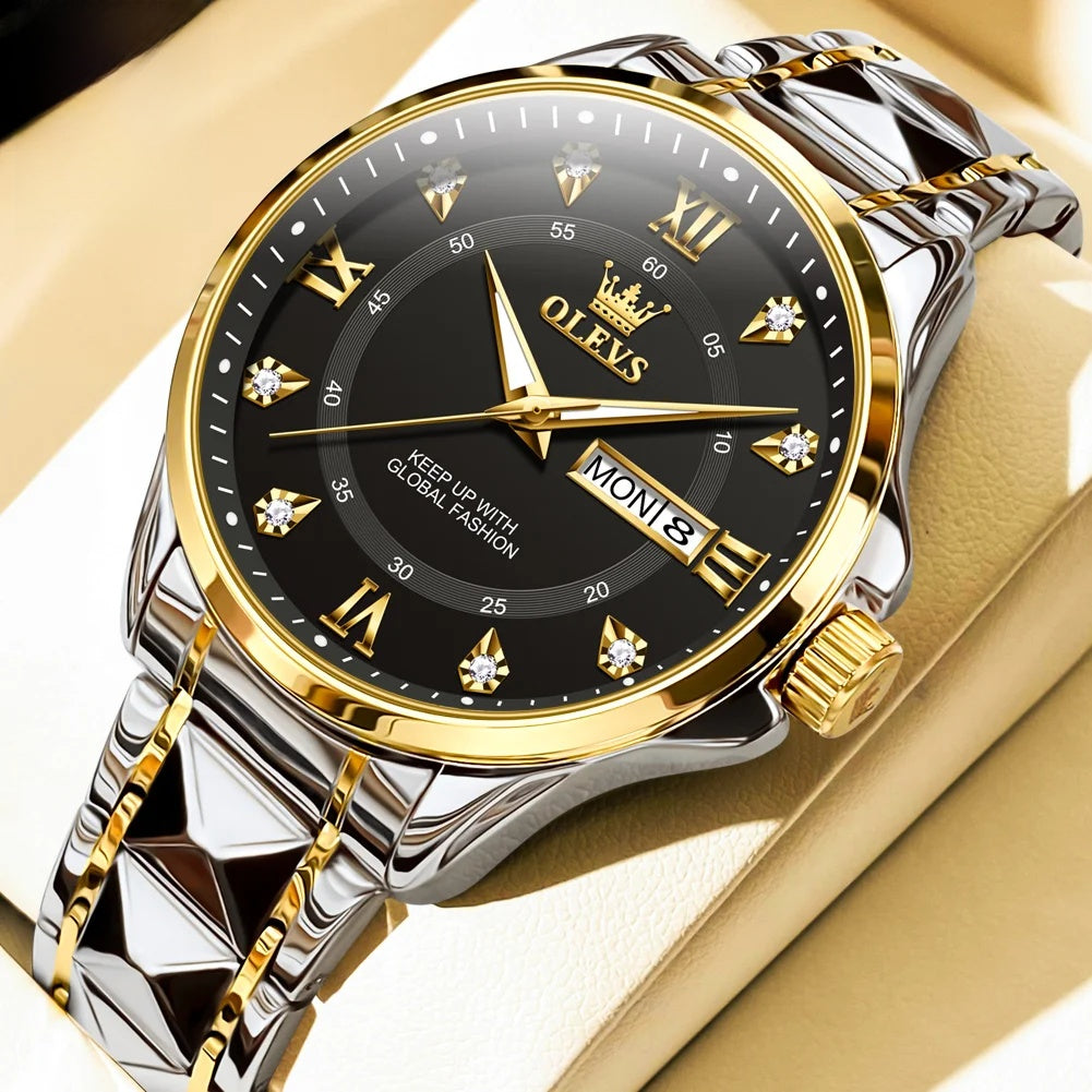 Stainless Steel Day-Date Watch - Women's, Men's & Couples