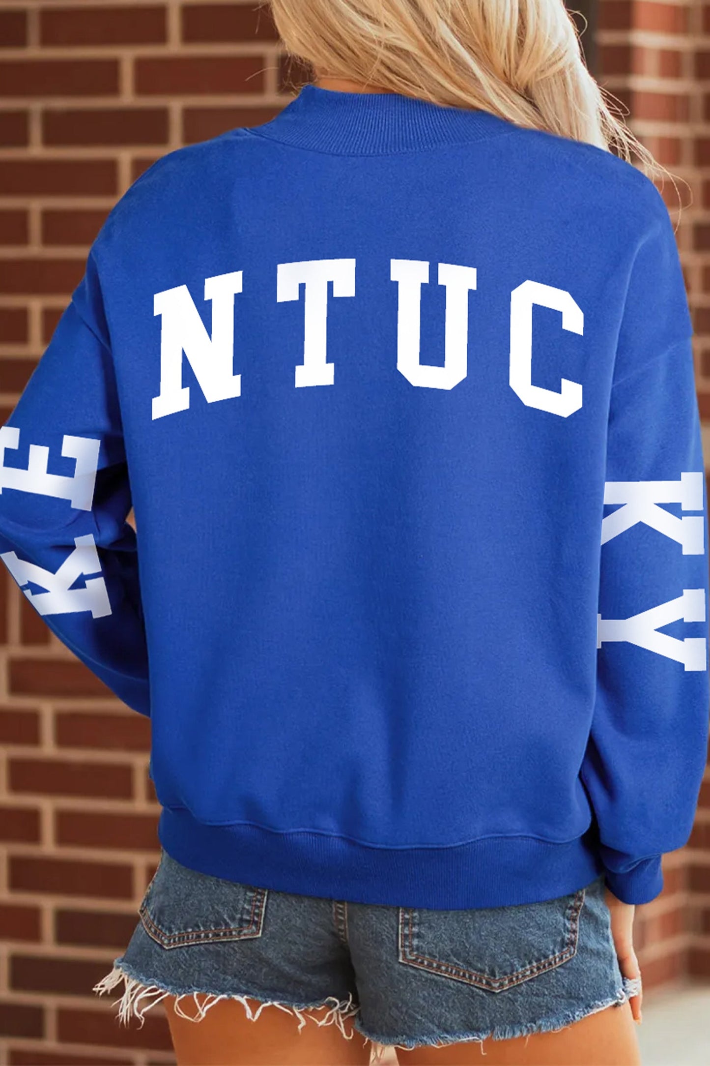 Sudadera Azul Oscuro con Cuello Falso Estampado KY KENTUCKY