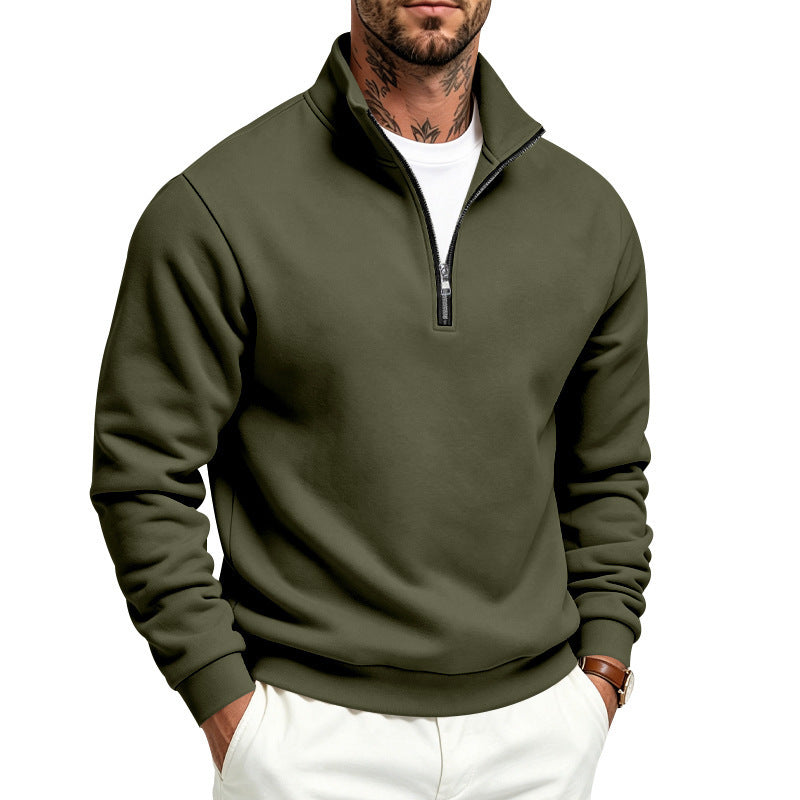 Men's Sports And Leisure Stand Up Collar Zipper Sweatshirt
