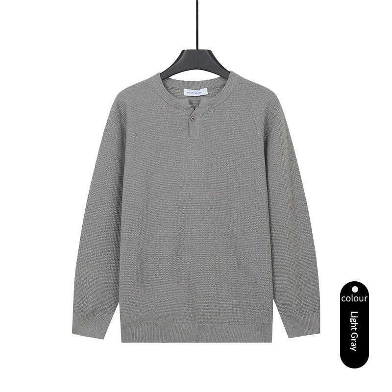 Mens Turtleneck Knitted Sweater Solid Color Sweater