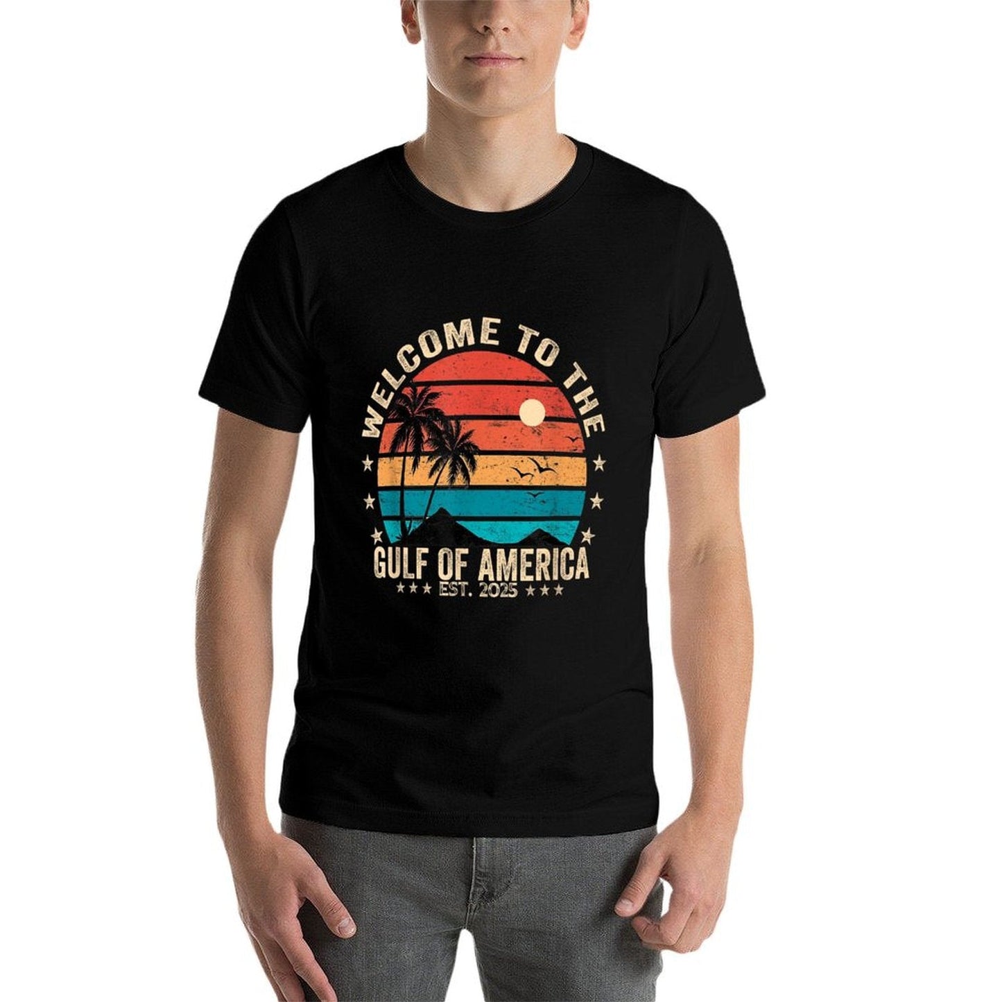 Gulf Of USA America Est 2025 Retro Vintage American Flag Odor-resistant T-Shirt