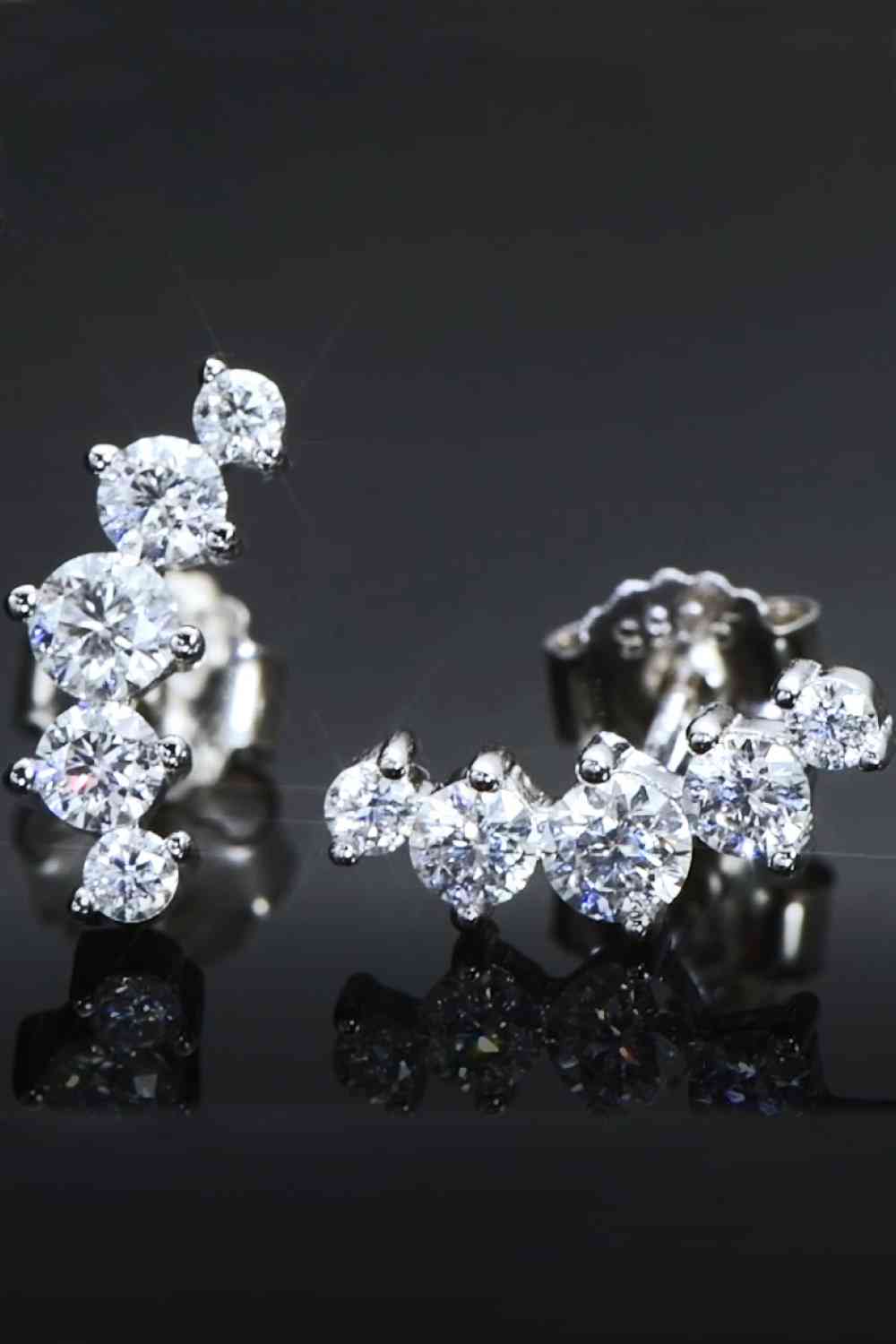All You Need Moissanite Platinum-Plated Earrings – Elegant Minimalist Design