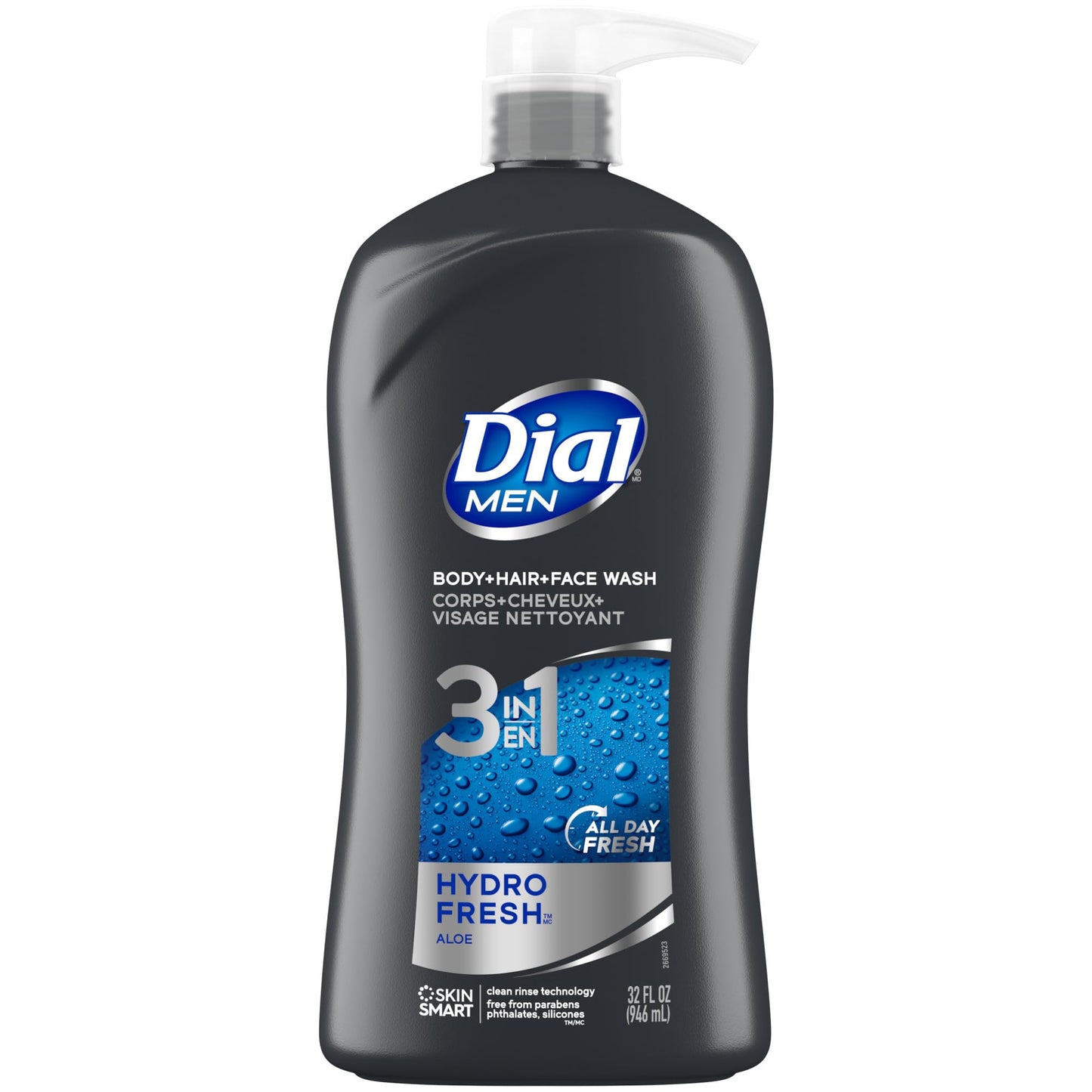 Dial Men hydro fresh 3in1 Hair+Body+Face Wash 946ml 946 Milliliters