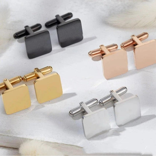 Gemelos brillantes para camisa de hombre estilo francés, 1 par