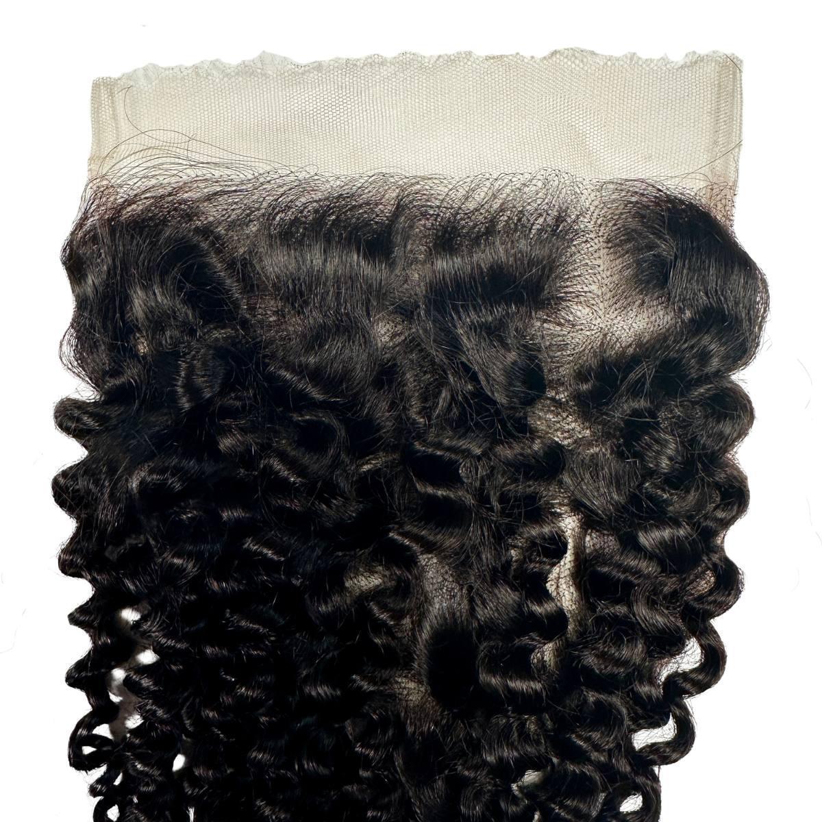 Cierre de cabello humano Kinky Curly 7x7 con encaje HD