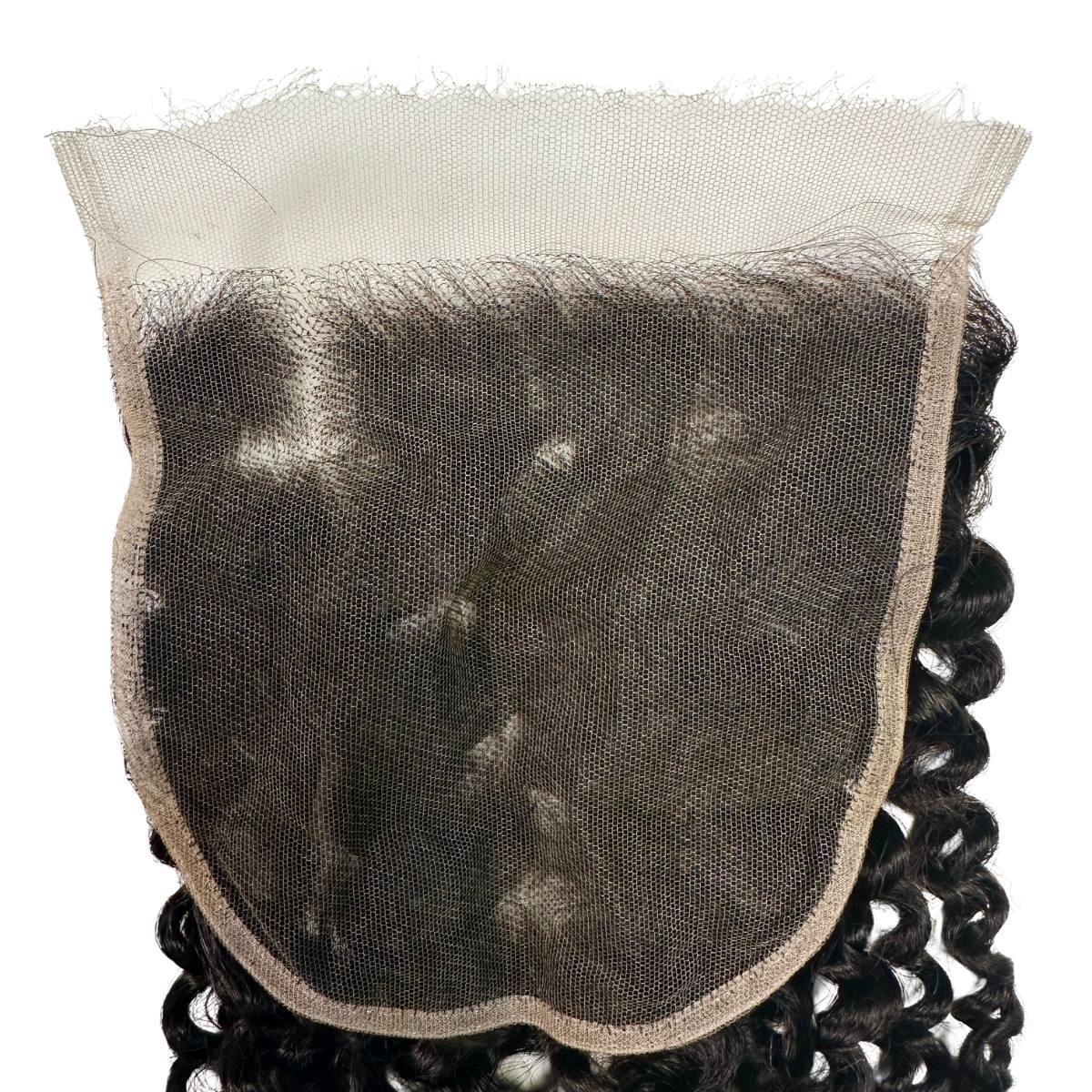 Cierre de cabello humano Kinky Curly 7x7 con encaje HD
