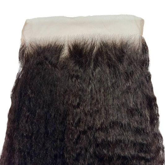 Cierre de cabello humano lacio con encaje HD de 7x7 y textura afro