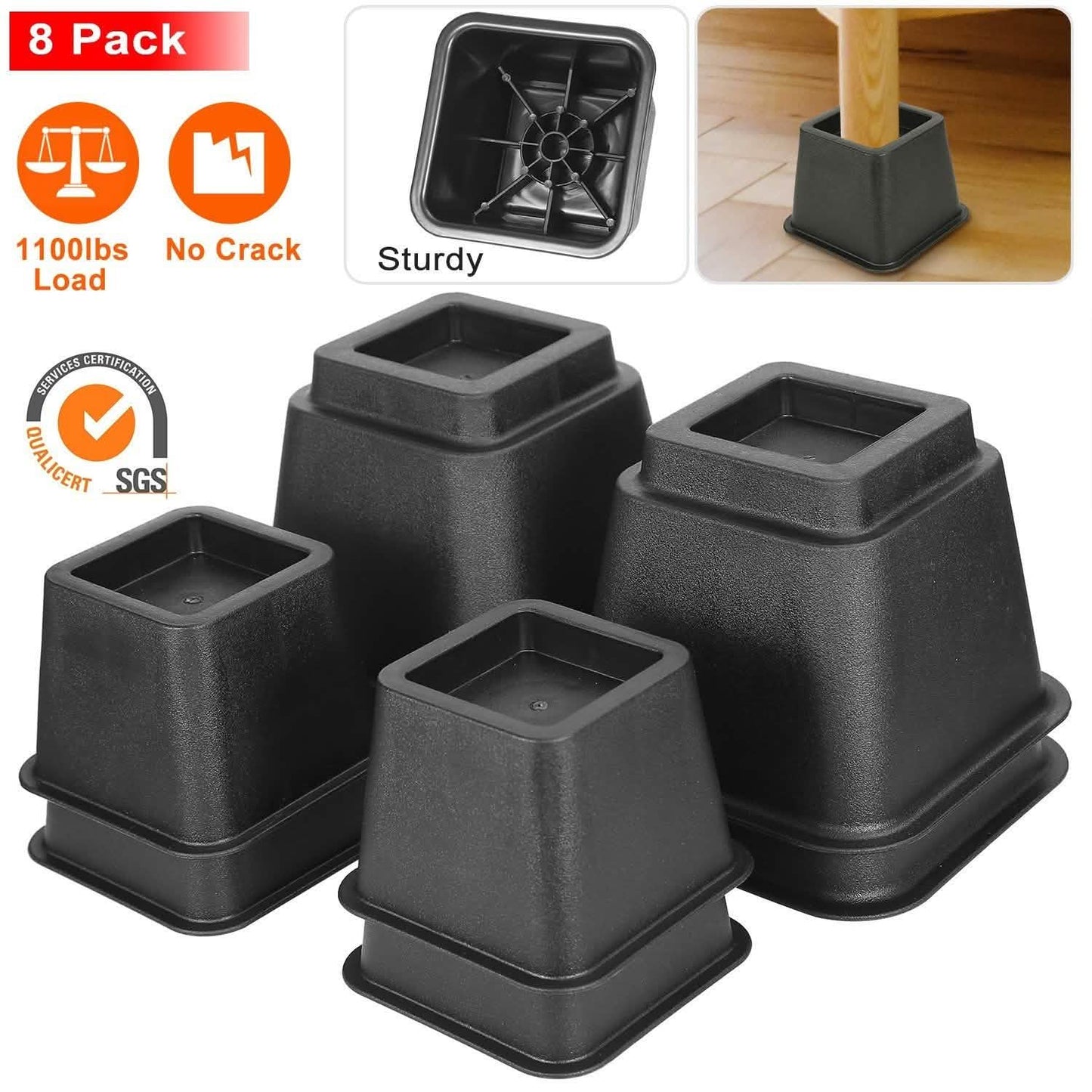 8-Pieces: Furniture Risers