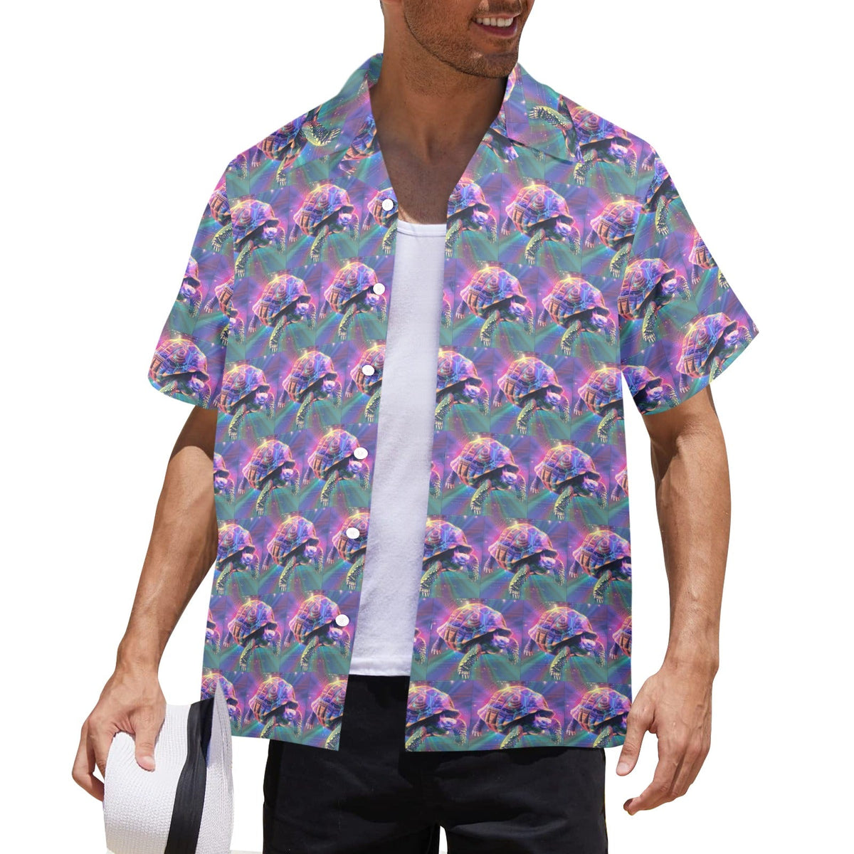 Turbo Turtle Power Men's All Over Print Hawaiian Shirt (Made in USA)