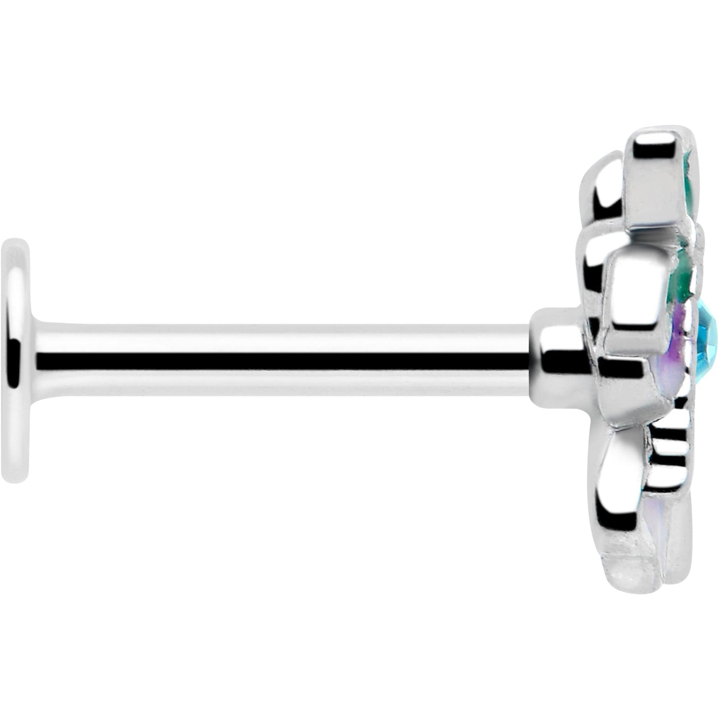 16G 5/16 Blue Gem Faerie Flower Purple Labret Monroe Tragus