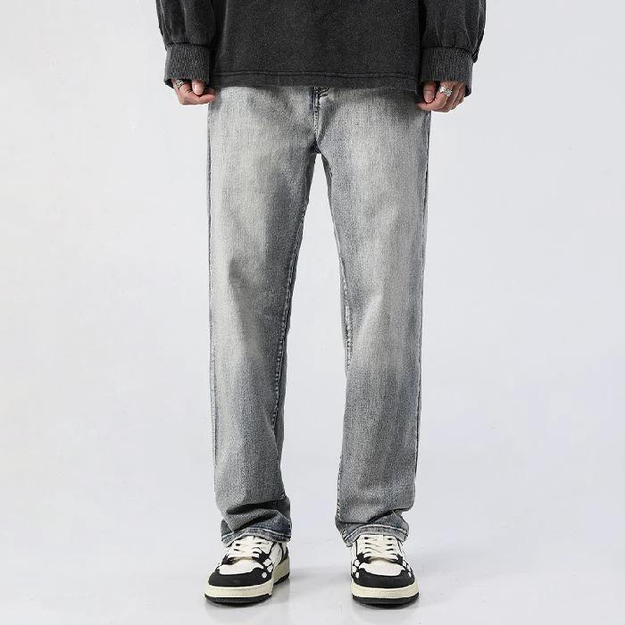 Men's Trendy Washed And Distressed Slim Straight Jeans