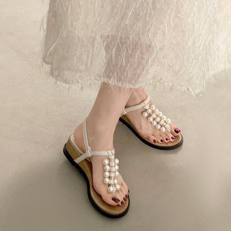 Thick Sole Height Increasing Wedge Thong Super High Heel Sandals Women 2026 New Summer For Dresses Comfortable Thong Roman Shoes
