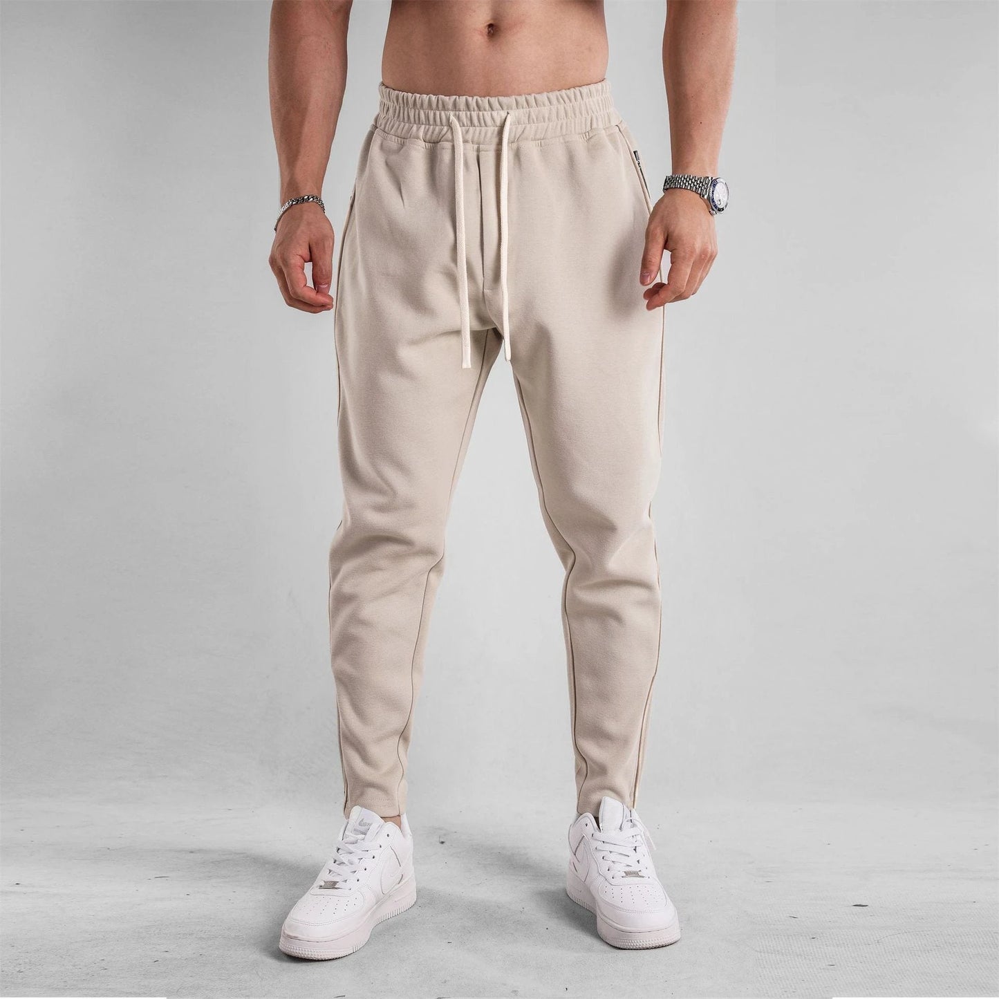 Men's Slim Fit Leg Opening Ankle Zipper Sweatpants