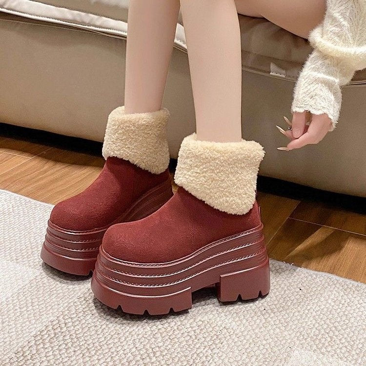 Short Plush Thickened Warm Platform Boots